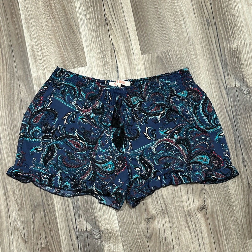 Hot Kiss Blue and Green High Waist Shorts
